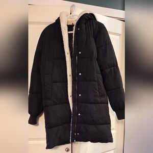 Women's Garage Black Puffer Coat